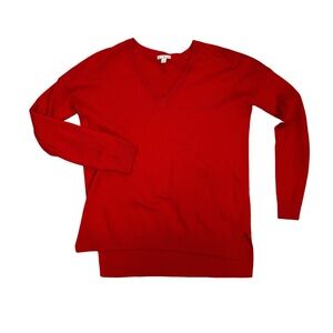 Gap Red Merino Wool Blend V-Neck Sweater | Size Small